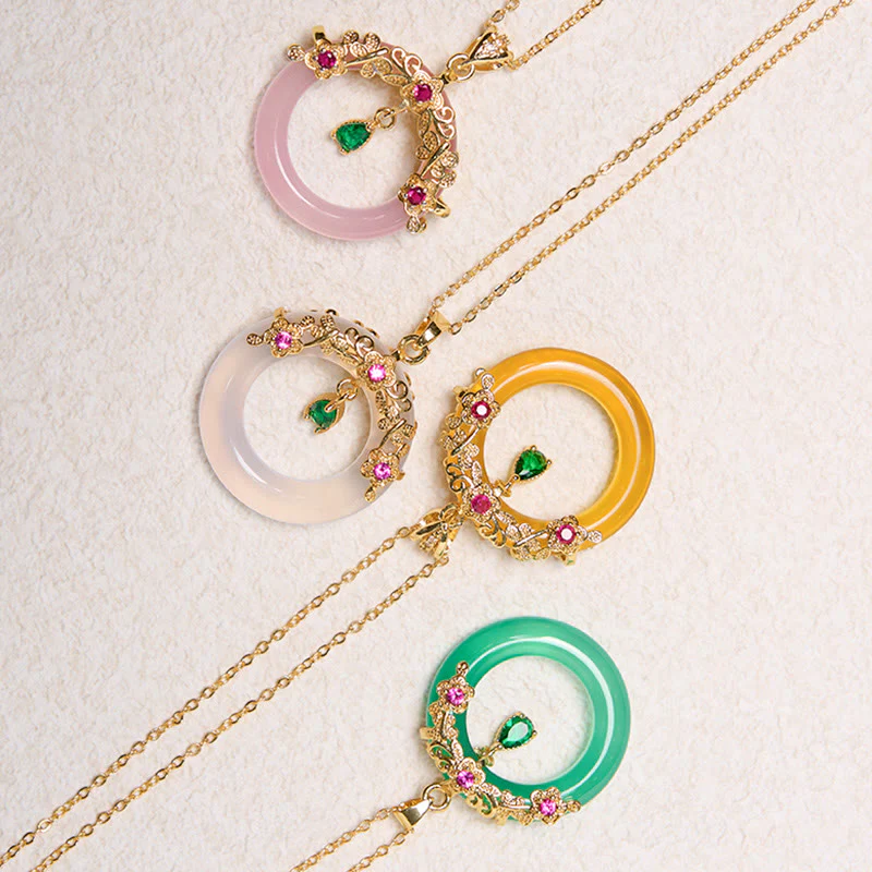 Collana con Buddha Stones, calcedonio verde, fibbia della pace, forza - Image 35