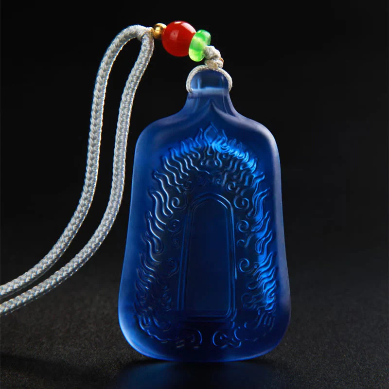 Collana con Buddha Stones della medicina tibetana, cristallo Liuli, compassione e serenità - Image 5