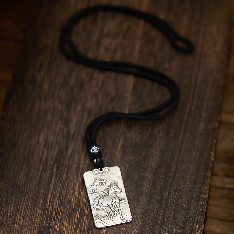 Collana con Buddha Stones in argento placcato in rame e bilancia, anno del cavallo, zodiaco cinese, Buddha natale - Image 12