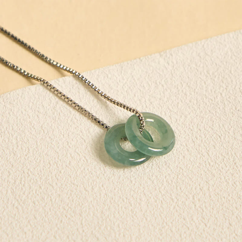 Collana con Buddha Stones Jade Double Peace Buckle Prosperity - Image 12