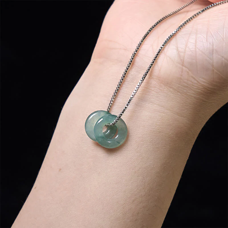 Collana con Buddha Stones Jade Double Peace Buckle Prosperity - Image 13
