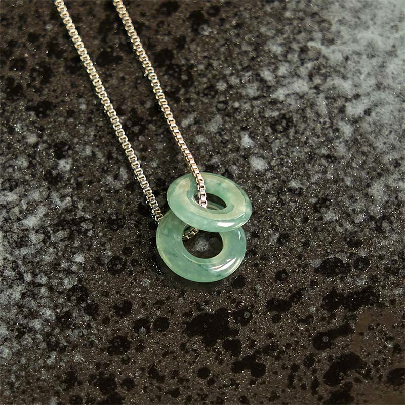 Collana con Buddha Stones Jade Double Peace Buckle Prosperity - Image 14