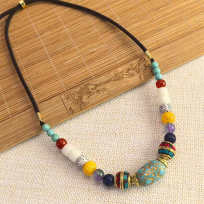Collana con Buddha Stones, perline di turchese tibetane fatte a mano, equilibrio - Image 7