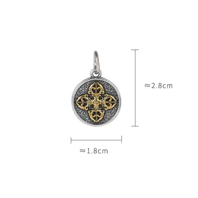 Collana con ciondolo a Buddha Stones in argento sterling 925 con doppio Dorje Vajra e benedizione - Image 11