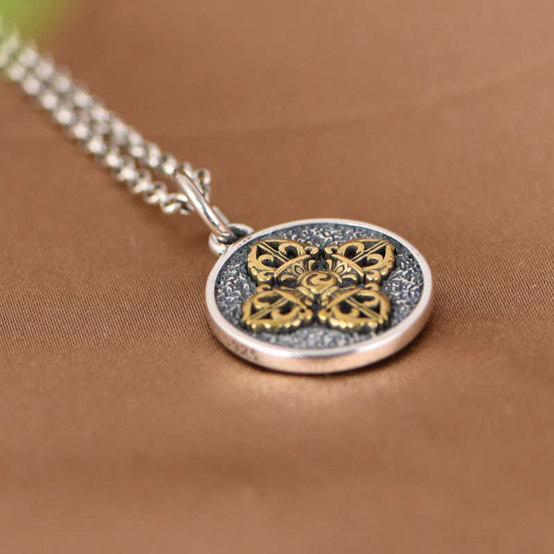 Collana con ciondolo a Buddha Stones in argento sterling 925 con doppio Dorje Vajra e benedizione - Image 6