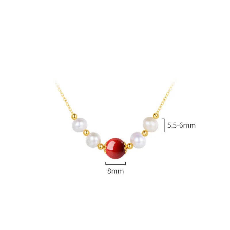 Collana con ciondolo a catena con perle di guarigione sincerità in argento sterling 925 con pietre Buddha Stones e cinabro - Image 10