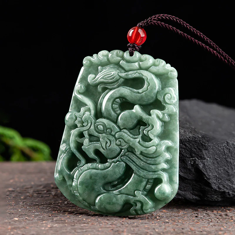 Collana con ciondolo a corda con forza di Buddha Stones Zodiaco cinese Drago Giada - Image 2