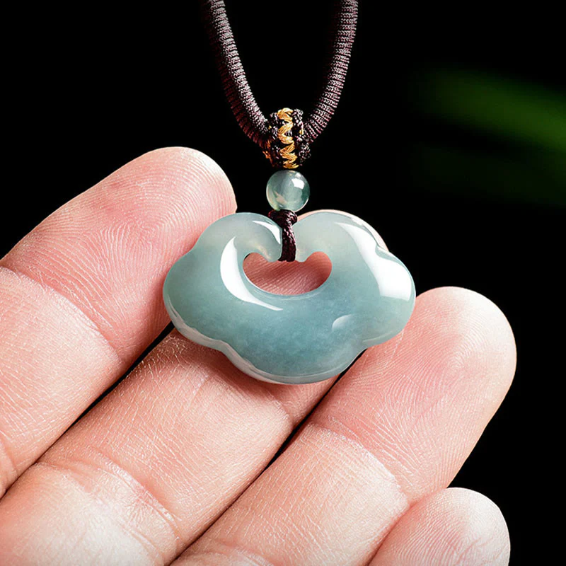 Collana con ciondolo a corda in giada Ruyi di buon auspicio e portafortuna Buddha Stones - Image 4