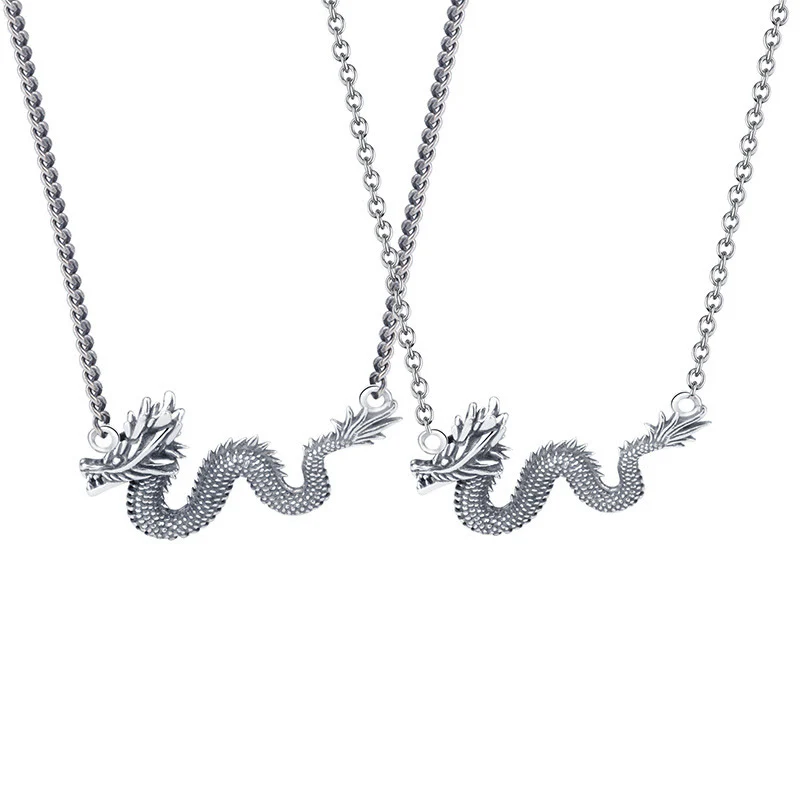 Collana con ciondolo a forma di catena di protezione del drago di buon auspicio dell'anno del drago in argento sterling 925 Buddha Stones - Image 10