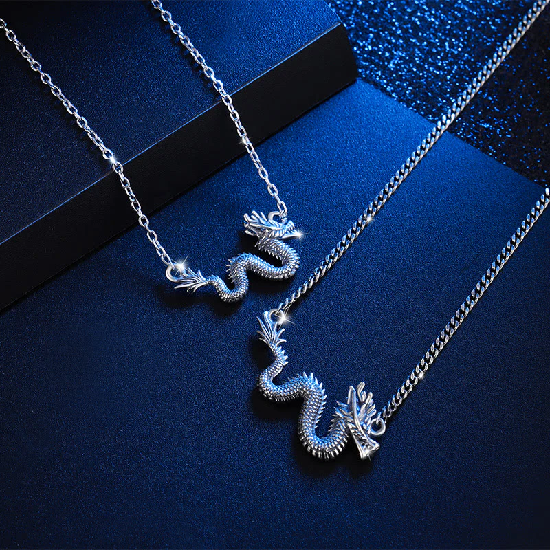 Collana con ciondolo a forma di catena di protezione del drago di buon auspicio dell'anno del drago in argento sterling 925 Buddha Stones - Image 4