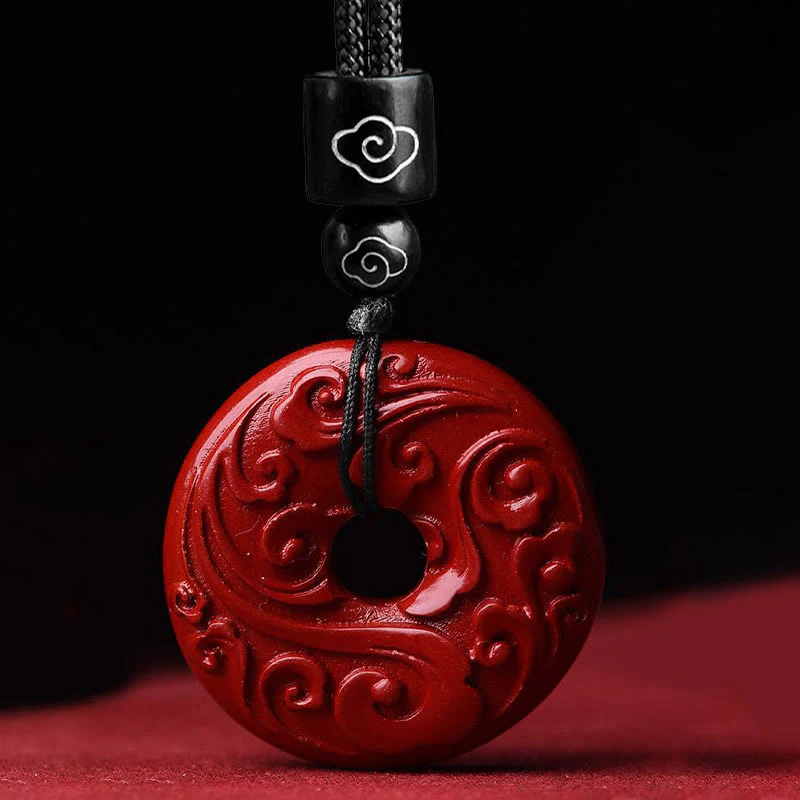 Collana con ciondolo a forma di corda con fibbia per la pace Buddha Stones Cinnabar naturale Lotus - Image 3