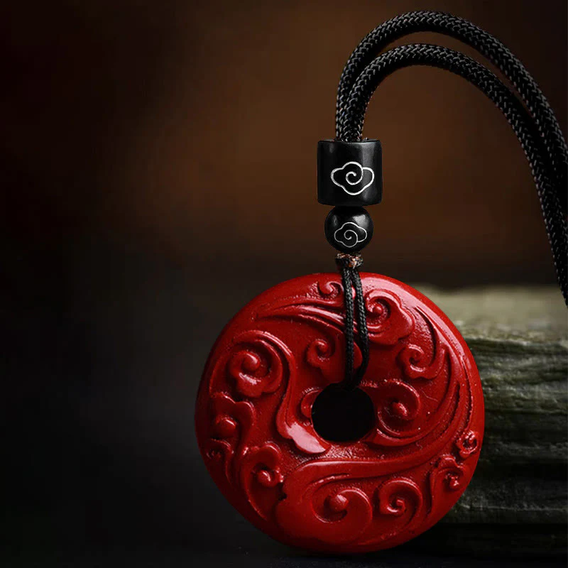Collana con ciondolo a forma di corda con fibbia per la pace Buddha Stones Cinnabar naturale Lotus - Image 4