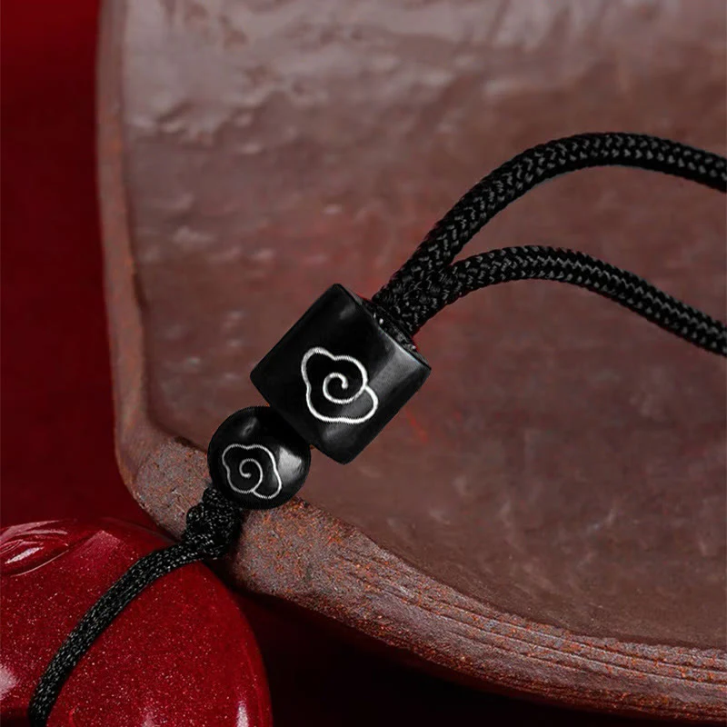 Collana con ciondolo a forma di corda con fibbia per la pace Buddha Stones Cinnabar naturale Lotus - Image 5