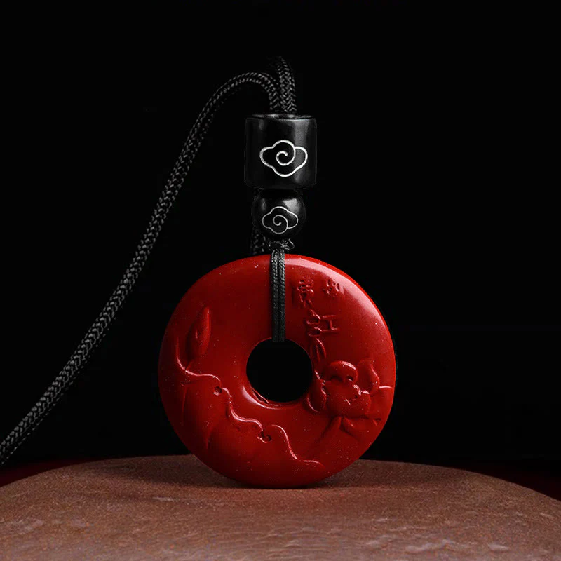 Collana con ciondolo a forma di corda con fibbia per la pace Buddha Stones Cinnabar naturale Lotus - Image 7