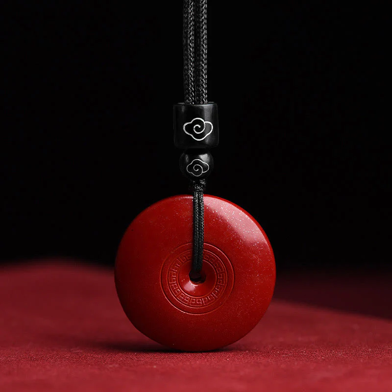 Collana con ciondolo a forma di corda con fibbia per la pace Buddha Stones Cinnabar naturale Lotus - Image 9