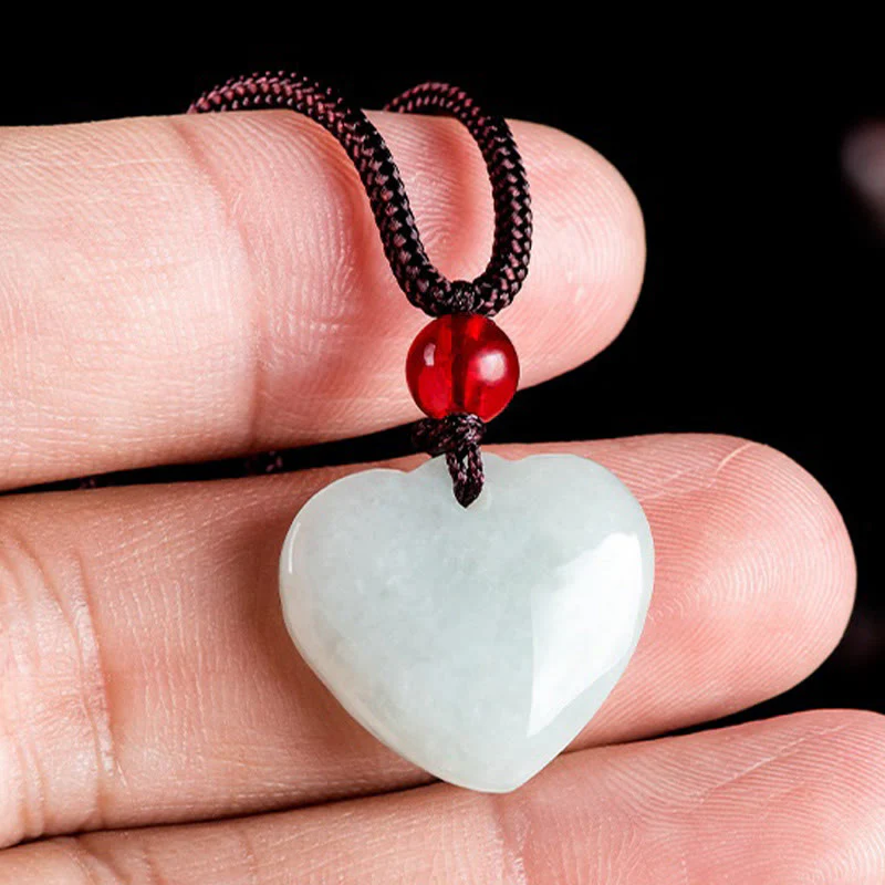 Collana con ciondolo a forma di cuore di giada Buddha Stones e prosperità - Image 4