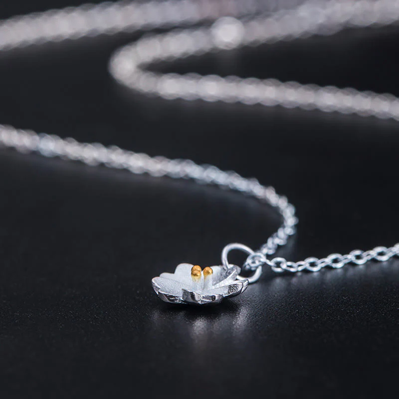 Collana con ciondolo a forma di fiore di ciliegio in argento sterling 925 con Buddha Stones e benedizione - Image 10