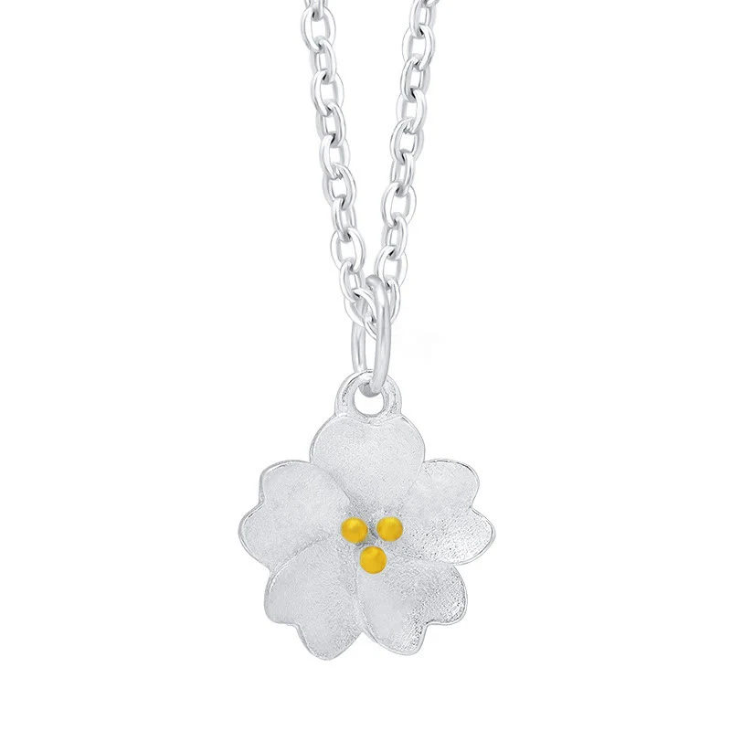 Collana con ciondolo a forma di fiore di ciliegio in argento sterling 925 con Buddha Stones e benedizione - Image 11