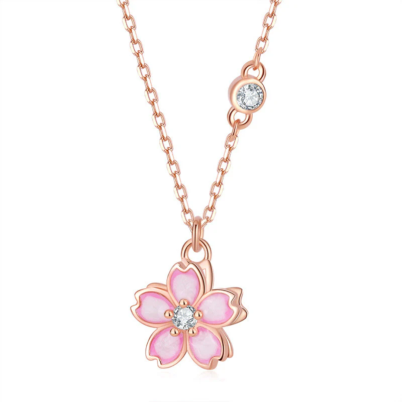 Collana con ciondolo a forma di fiore di ciliegio in argento sterling 925 con Buddha Stones e protezione girevole - Image 7