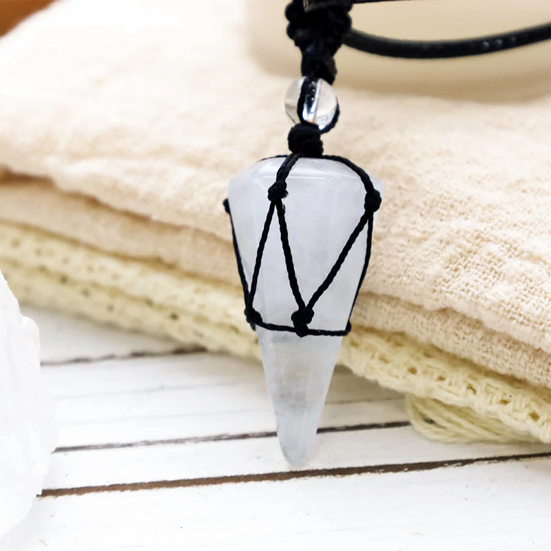 Collana con ciondolo a punta in pietra naturale Buddha Stones - Image 36