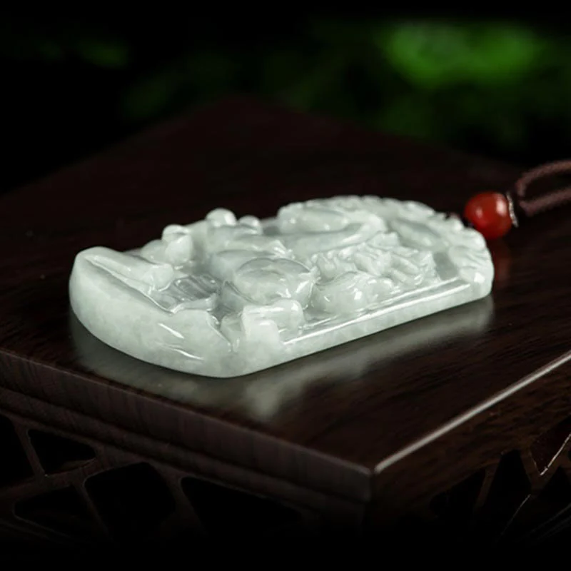 Collana con ciondolo amuleto dell'abbondanza dello zodiaco cinese Buddha Stones in giada naturale 12 - Image 10