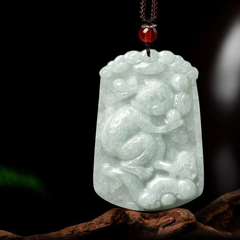 Collana con ciondolo amuleto dell'abbondanza dello zodiaco cinese Buddha Stones in giada naturale 12 - Image 22