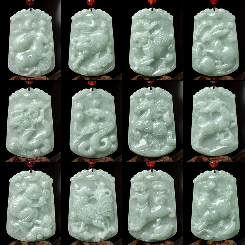 Collana con ciondolo amuleto dell'abbondanza dello zodiaco cinese Buddha Stones in giada naturale 12 - Image 26