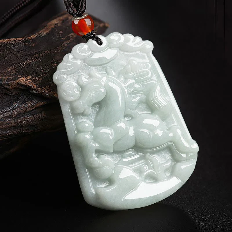 Collana con ciondolo amuleto dell'abbondanza dello zodiaco cinese Buddha Stones in giada naturale 12 - Image 7