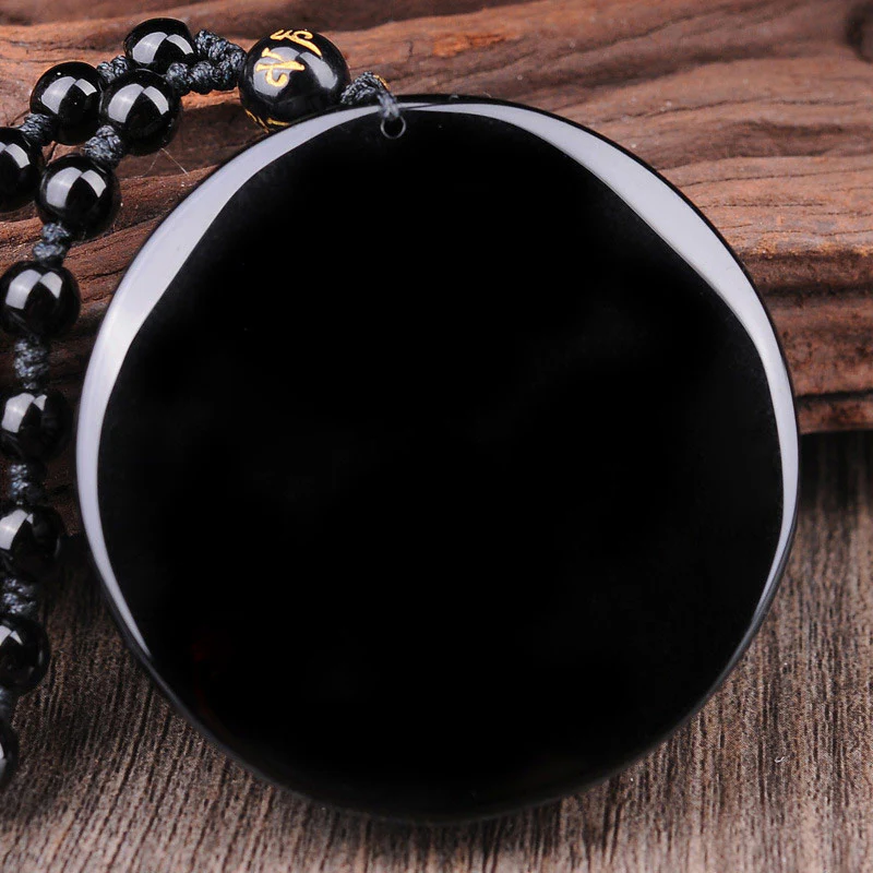 Collana con ciondolo Buddha Stones Bagua Dragon Phoenix Obsidian Fulfilment - Image 4