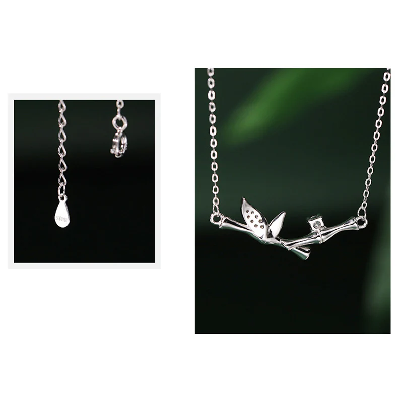 Collana con ciondolo Buddha Stones Bamboo Leaf Design Rame Zircone Ricchezza - Image 13