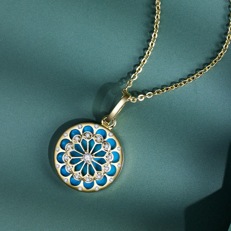 Collana con ciondolo Buddha Stones in argento sterling 925 con zircone turchese rotondo e protezione - Image 2