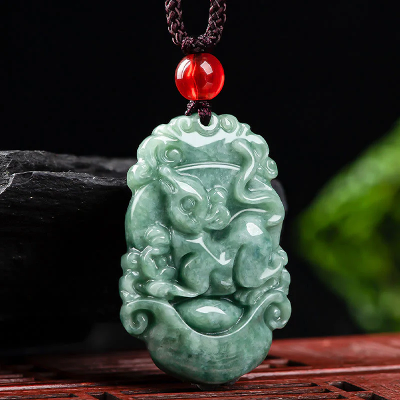 Collana con ciondolo Buddha Stones Natural Jade 12 Zodiaco Cinese Prosperità - Image 10