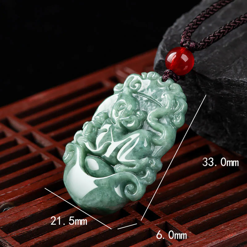 Collana con ciondolo Buddha Stones Natural Jade 12 Zodiaco Cinese Prosperità - Image 14