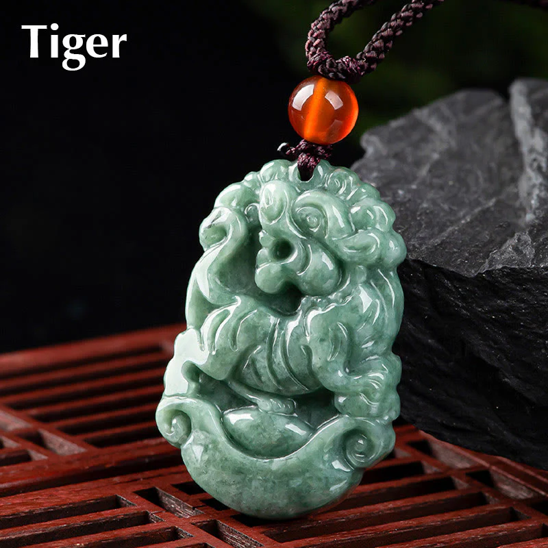 Collana con ciondolo Buddha Stones Natural Jade 12 Zodiaco Cinese Prosperità - Image 17