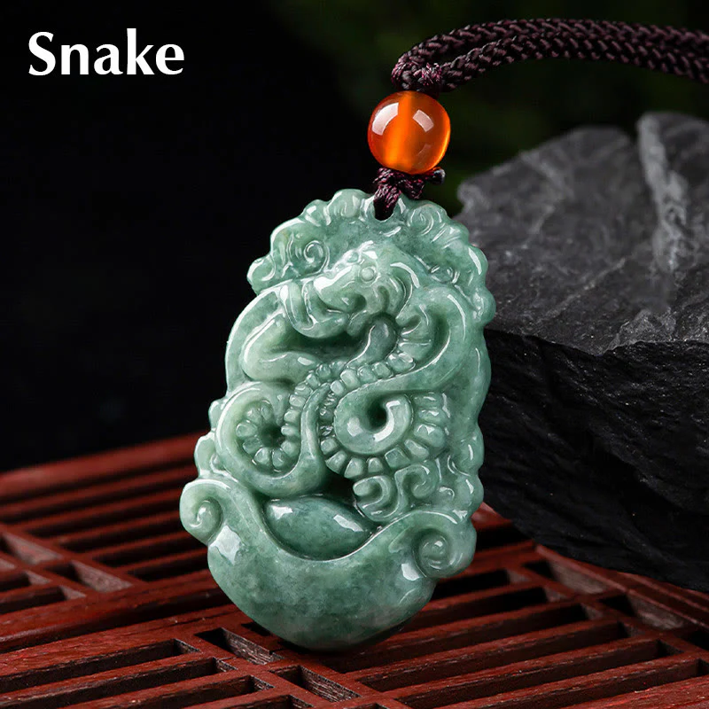 Collana con ciondolo Buddha Stones Natural Jade 12 Zodiaco Cinese Prosperità - Image 19