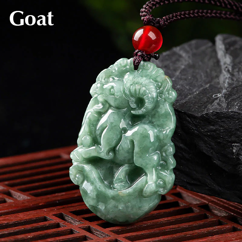 Collana con ciondolo Buddha Stones Natural Jade 12 Zodiaco Cinese Prosperità - Image 21