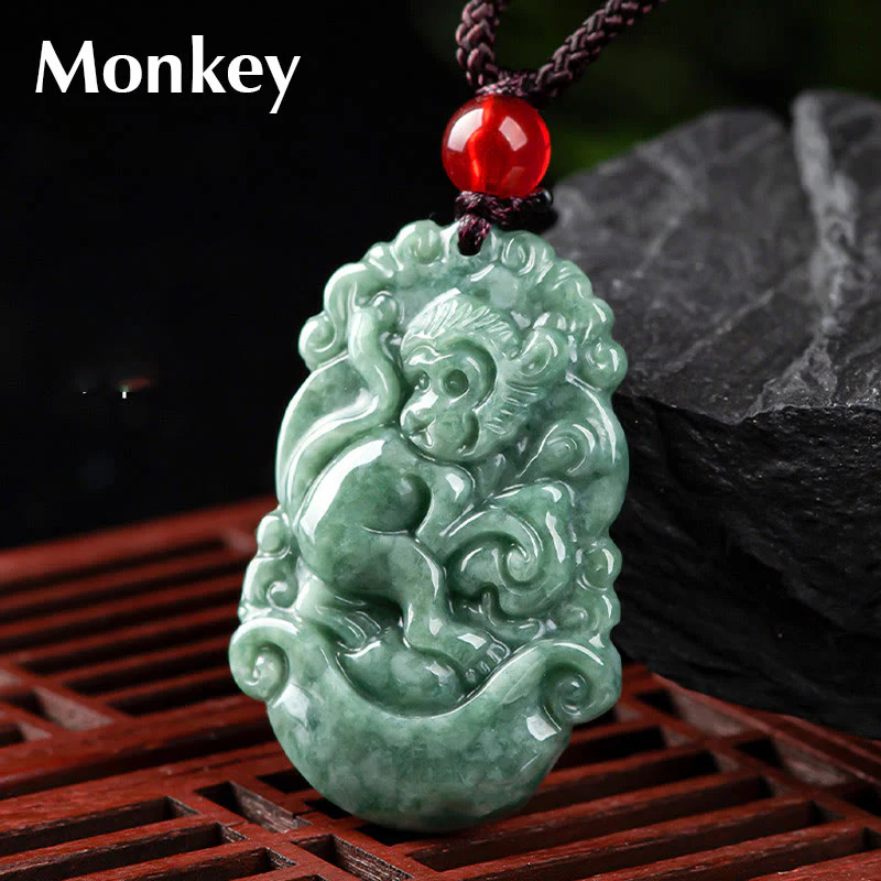 Collana con ciondolo Buddha Stones Natural Jade 12 Zodiaco Cinese Prosperità - Image 22