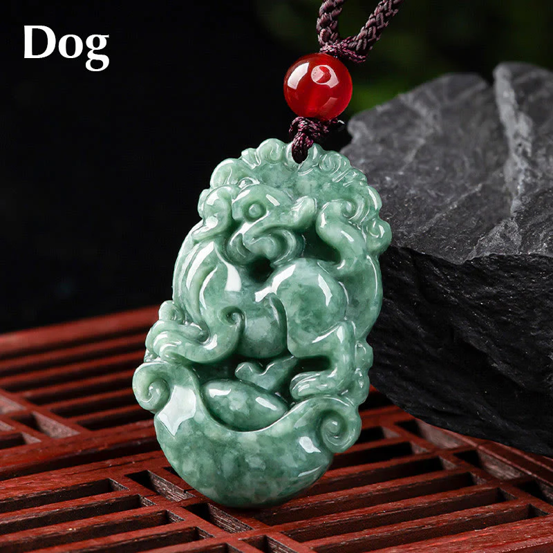 Collana con ciondolo Buddha Stones Natural Jade 12 Zodiaco Cinese Prosperità - Image 24