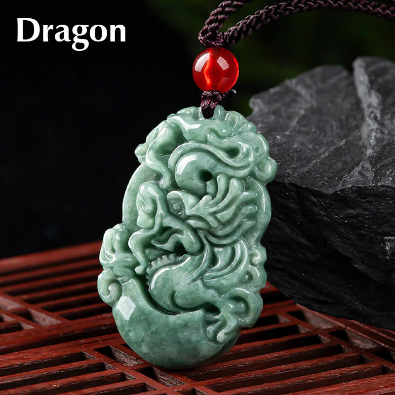 Collana con ciondolo Buddha Stones Natural Jade 12 Zodiaco Cinese Prosperità - Image 5