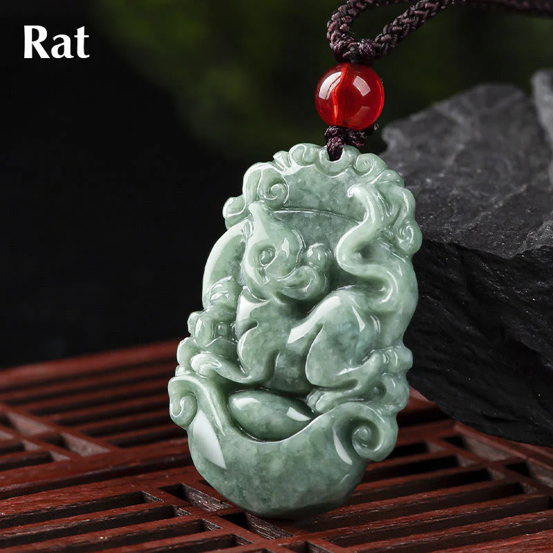 Collana con ciondolo Buddha Stones Natural Jade 12 Zodiaco Cinese Prosperità - Image 6