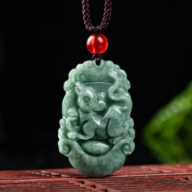 Collana con ciondolo Buddha Stones Natural Jade 12 Zodiaco Cinese Prosperità - Image 7