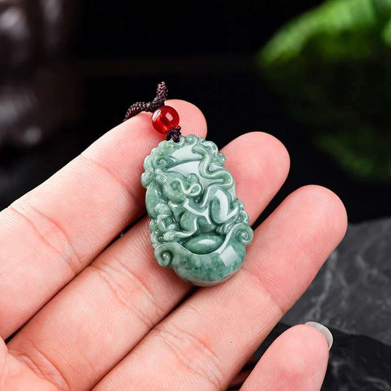 Collana con ciondolo Buddha Stones Natural Jade 12 Zodiaco Cinese Prosperità - Image 9