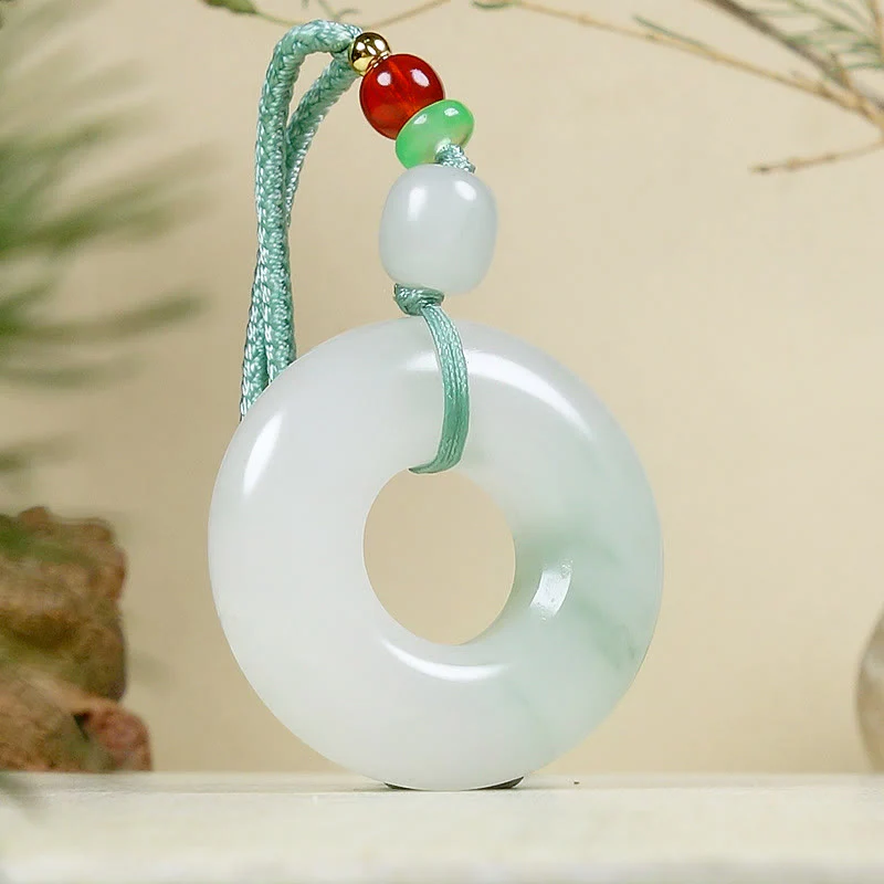 Collana con ciondolo Buddha Stones Natural Jade Peace Buckle Prosperity - Image 6
