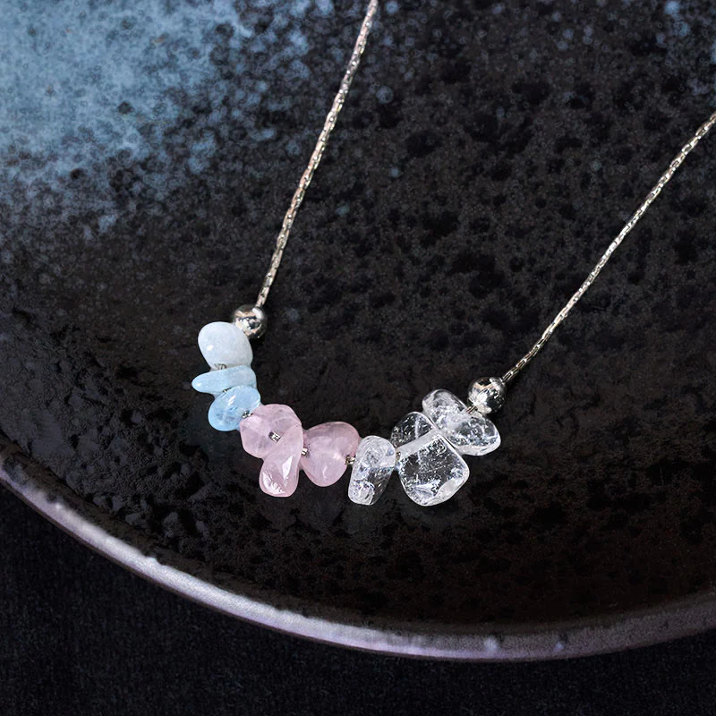 Collana con ciondolo Buddha Stones, ossidiana nera, quarzo fumé, granato, acquamarina, quarzo fragola, cristallo rosa, forza - Image 10