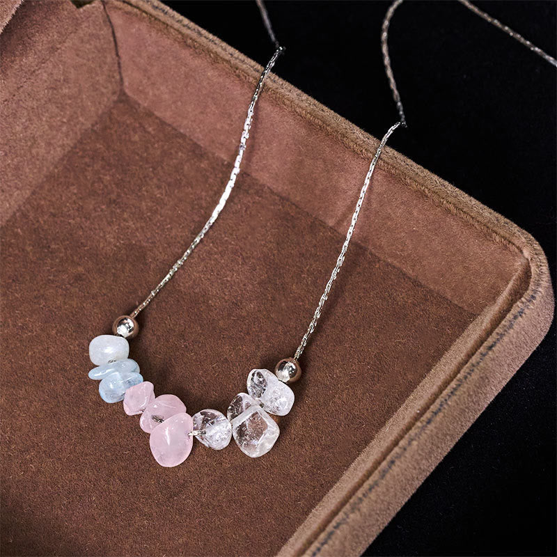 Collana con ciondolo Buddha Stones, ossidiana nera, quarzo fumé, granato, acquamarina, quarzo fragola, cristallo rosa, forza - Image 11