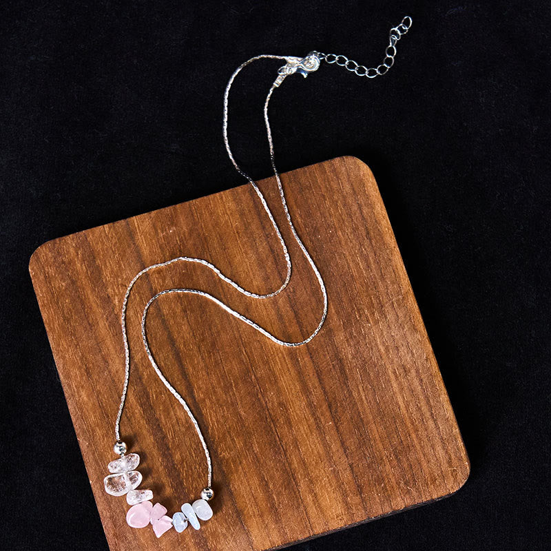 Collana con ciondolo Buddha Stones, ossidiana nera, quarzo fumé, granato, acquamarina, quarzo fragola, cristallo rosa, forza - Image 12