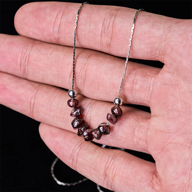 Collana con ciondolo Buddha Stones, ossidiana nera, quarzo fumé, granato, acquamarina, quarzo fragola, cristallo rosa, forza - Image 19