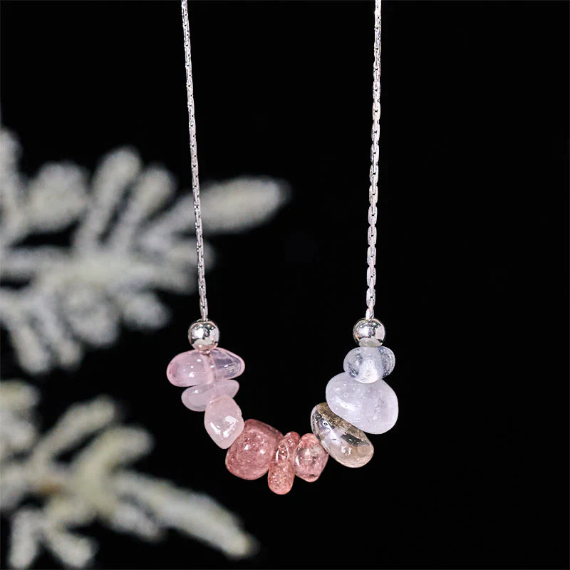 Collana con ciondolo Buddha Stones, ossidiana nera, quarzo fumé, granato, acquamarina, quarzo fragola, cristallo rosa, forza - Image 21