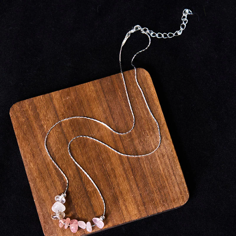 Collana con ciondolo Buddha Stones, ossidiana nera, quarzo fumé, granato, acquamarina, quarzo fragola, cristallo rosa, forza - Image 24