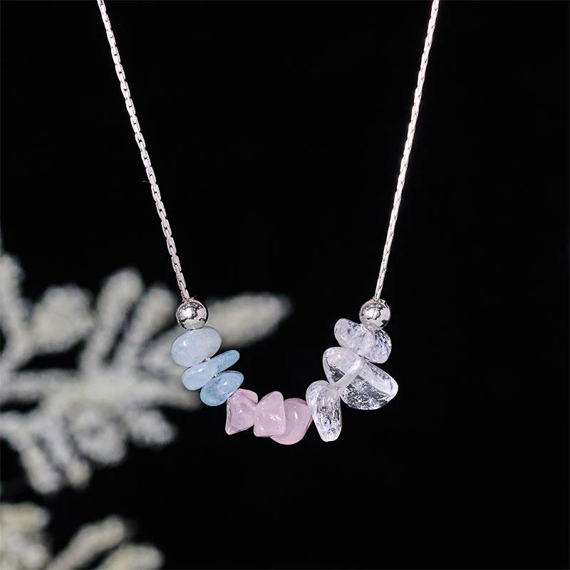 Collana con ciondolo Buddha Stones, ossidiana nera, quarzo fumé, granato, acquamarina, quarzo fragola, cristallo rosa, forza - Image 9